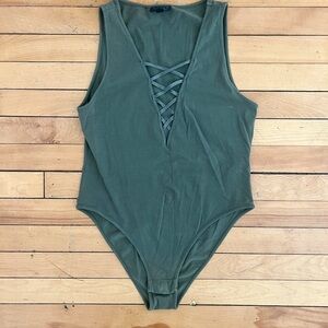 Topshop | Olive Green Bodysuit